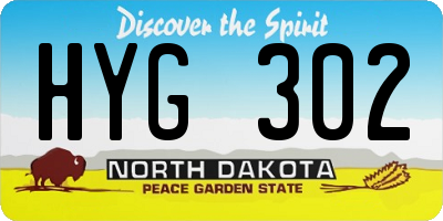ND license plate HYG302