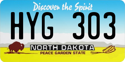 ND license plate HYG303