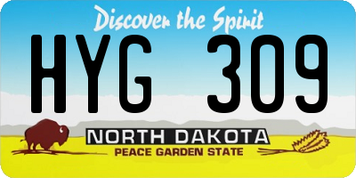 ND license plate HYG309