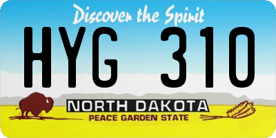 ND license plate HYG310