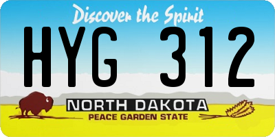 ND license plate HYG312
