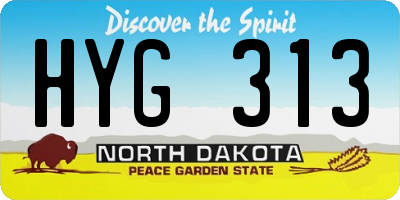 ND license plate HYG313