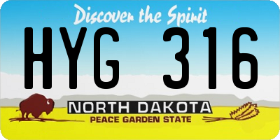 ND license plate HYG316