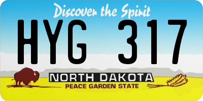 ND license plate HYG317