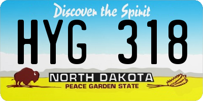 ND license plate HYG318