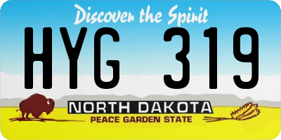 ND license plate HYG319