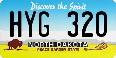 ND license plate HYG320