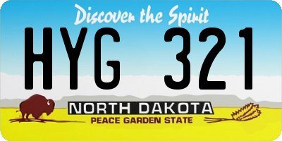 ND license plate HYG321