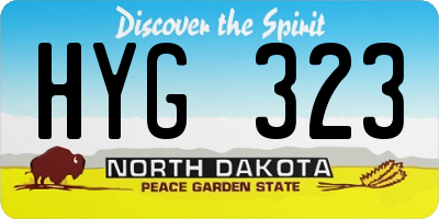 ND license plate HYG323