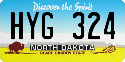 ND license plate HYG324