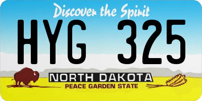 ND license plate HYG325