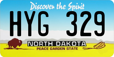 ND license plate HYG329