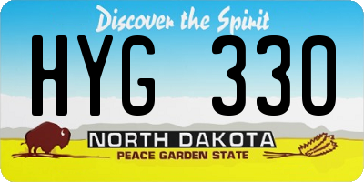 ND license plate HYG330