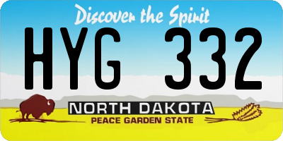 ND license plate HYG332