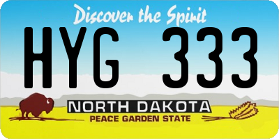 ND license plate HYG333