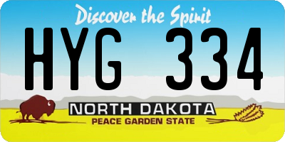 ND license plate HYG334
