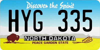 ND license plate HYG335
