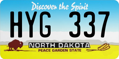 ND license plate HYG337