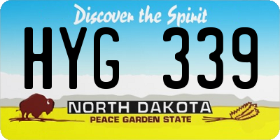 ND license plate HYG339