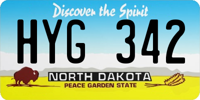 ND license plate HYG342