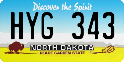 ND license plate HYG343