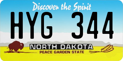 ND license plate HYG344