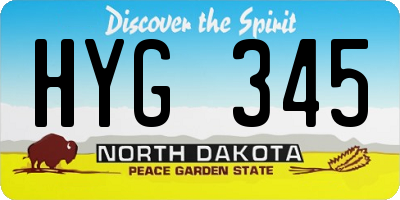 ND license plate HYG345