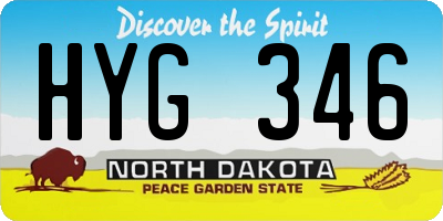 ND license plate HYG346