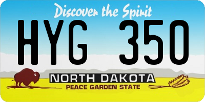 ND license plate HYG350