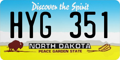 ND license plate HYG351