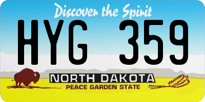 ND license plate HYG359