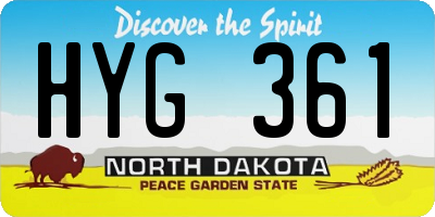 ND license plate HYG361