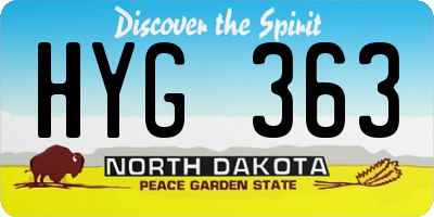 ND license plate HYG363