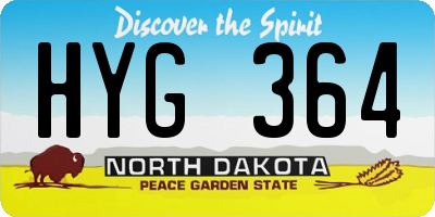 ND license plate HYG364
