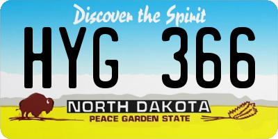 ND license plate HYG366