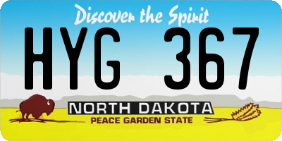 ND license plate HYG367