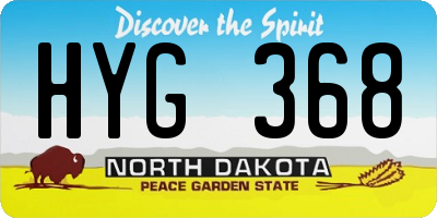 ND license plate HYG368