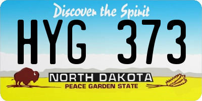 ND license plate HYG373