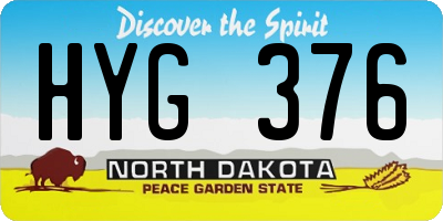 ND license plate HYG376