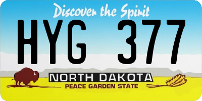 ND license plate HYG377