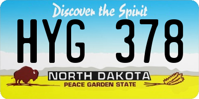 ND license plate HYG378