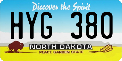 ND license plate HYG380