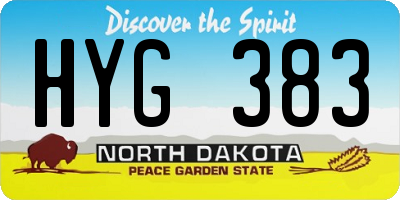 ND license plate HYG383