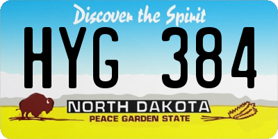 ND license plate HYG384