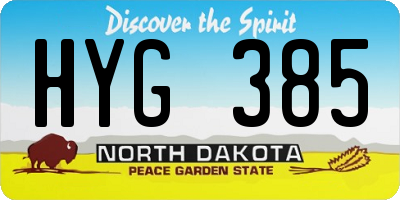 ND license plate HYG385