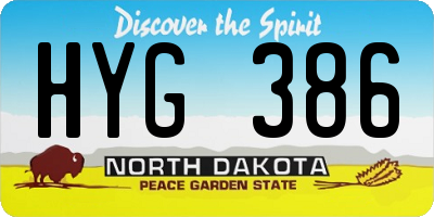 ND license plate HYG386
