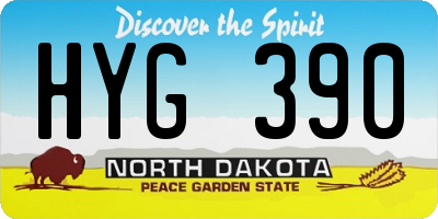 ND license plate HYG390