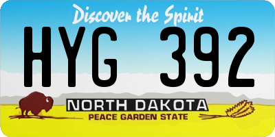 ND license plate HYG392