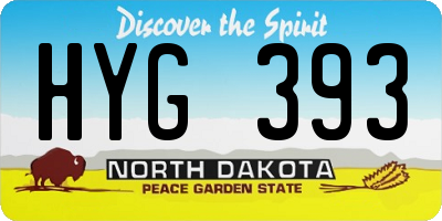 ND license plate HYG393