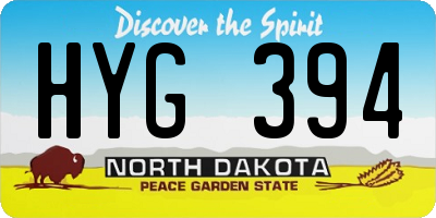 ND license plate HYG394